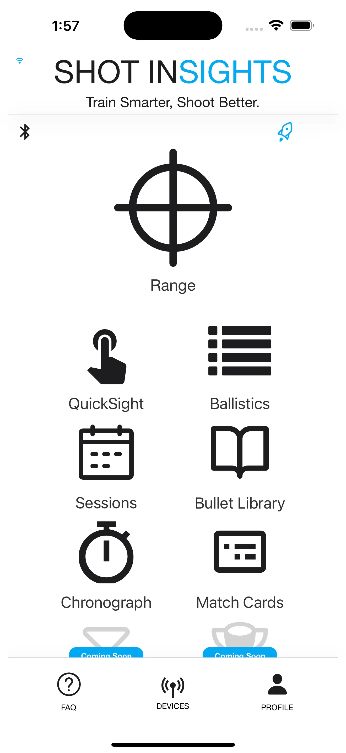 Shot Insights home screen