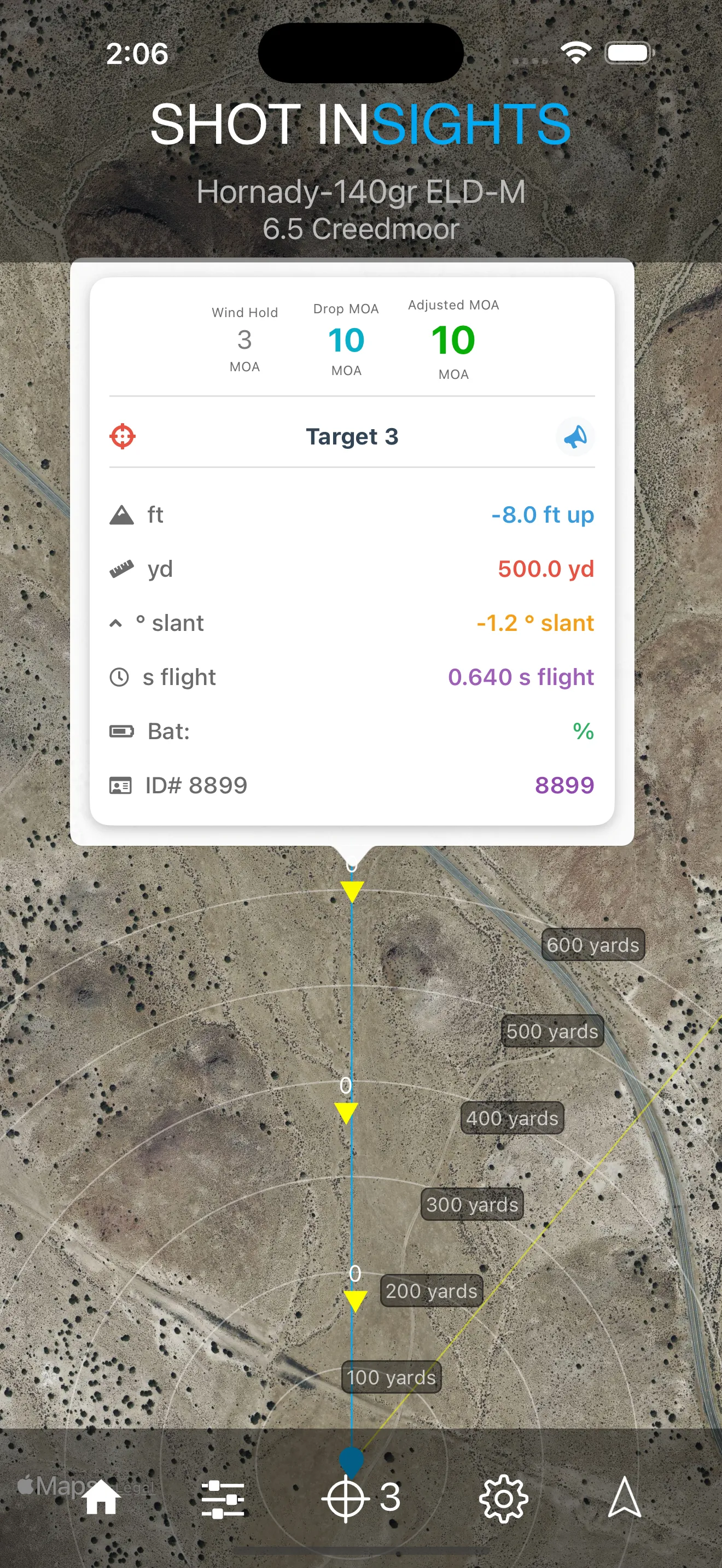 Range Card target details